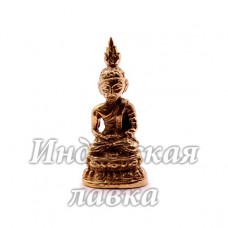 Фигурка Будда на цветке лотоса, бронза, 4 х1.8 см.