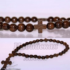Четки православные с крестиком Дуб, 30 бус, 10mm, 26см.