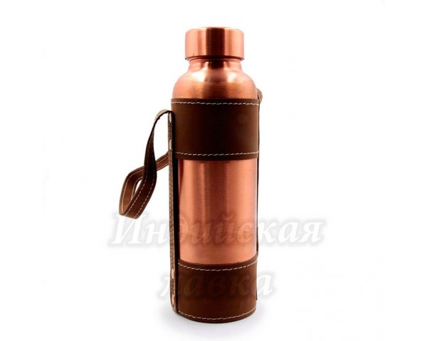 Медная бутылка для настаивания медной воды с горлышком d-4,5см h-25см 1000ml