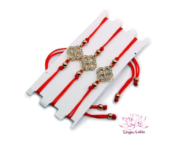 Браслет Красная нить с Клевером - исполнение желаний 1шт