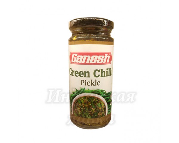 Пикули Зелёный Чили (Green chilli pickle) Ganesh 250г