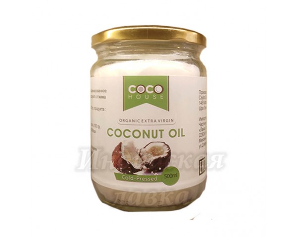 Кокосовое масло Coconut Oil Coco House, в стеклянной банке, 500 мл.